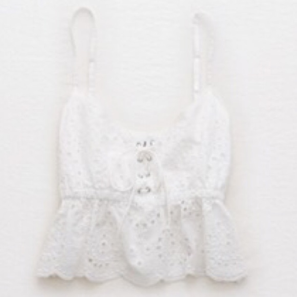 Aerie Eyelet Crop Tank